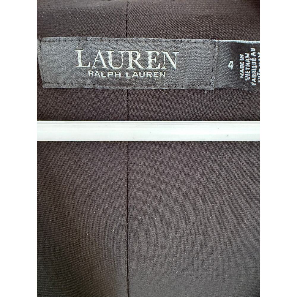 Lauren Ralph Lauren Black Polka Dot Dress | Sleeveless Wrap Style Midi Size 4 - Picture 4 of 8